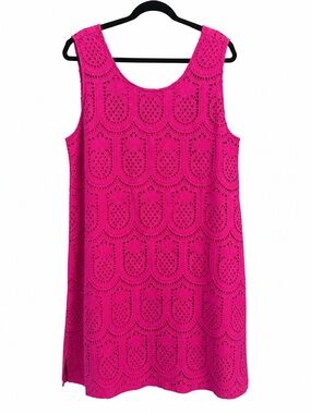 J.Jill Pink Embroidered Eyelet Dress